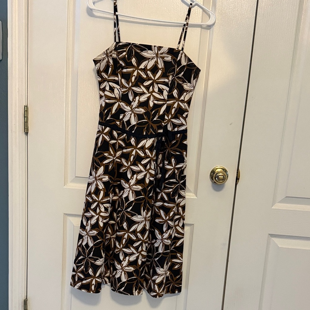 New York & Company Black and Brown Floral Midi Dress
